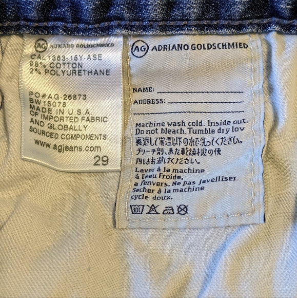 AG Adriano Goldschmied Stilt Crop Cigarette Crop Cuffed Jeans Size 29 EUC. - Picture 9 of 9